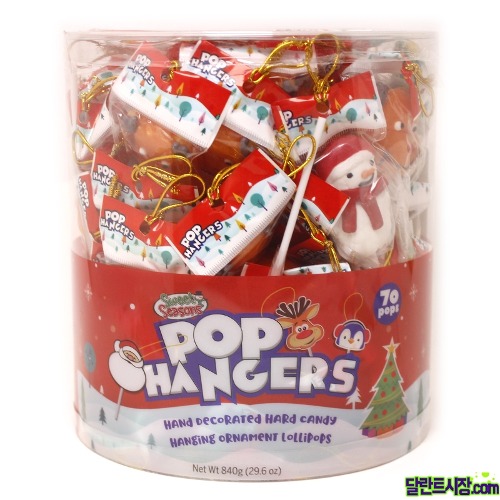 팝 행거스 크리스마스 사탕 840g(70개)  /  POP HANGERS 크리 스마스 트리 산타 장식 캔디 장식용 사탕